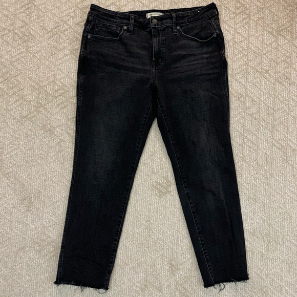 Madewell Black Jeans women’s size 31P curvy mid-rise STOVEPIPE - Picture 1 of 13